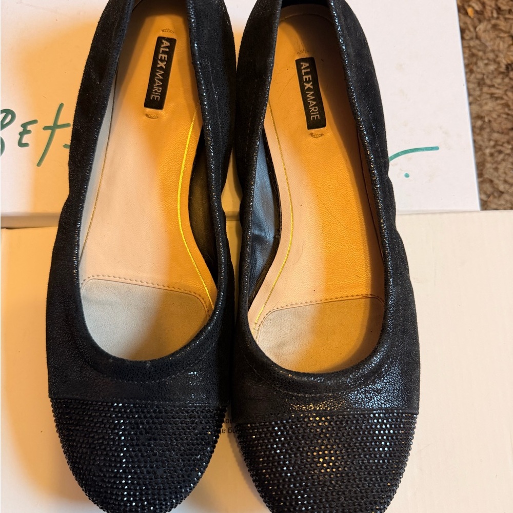 Alex Marie Black Sparkle Loafers